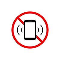 No cellphone icon in generic style. Silent phone prohibition conceptvv vector