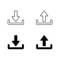 Download and upload icon in generic style. Downloading and uploading sign symbol vector