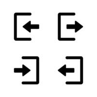 Login and logout icon in rounded corner. Sign in and sign out sign symbol vector