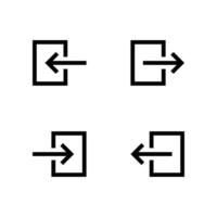 Login and logout icon in generic style. Enter and exit door sign symbol vector