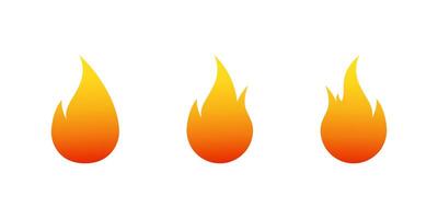 Fire gradient in flat style. Blaze, flame, burn sign symbol vector