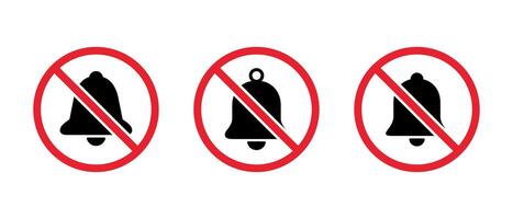 Notification bell with prohibition icon in generic style. Silent, silence sign symbol vector