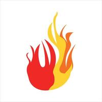 A fireball with flames and a picture of a flame. vector