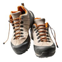 A pair of hiking boots isolated on a transparent background png