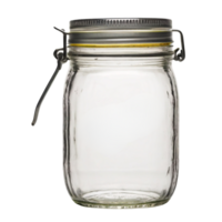 Empty mason jar with lid isolated on a transparent background png