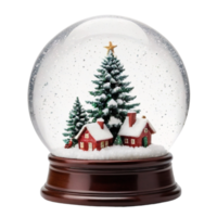 Snowball with Christmas Village inside isolated on a transparent background png