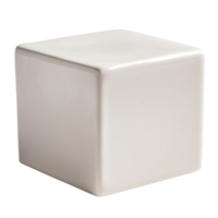 Solid white cube isolated on a transparent background png