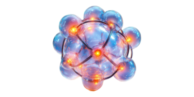 Molecular structure model isolated on transparent background. png