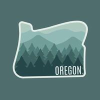 Oregon Forest and Mountain Silhouette in Simple Design Perfect for Print, Apparel, etc vector