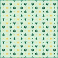 abstract pattern of green and yellow flowers vector
