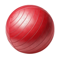 sturdy red gym ball, slightly inflated, perfect for workouts and exercises png