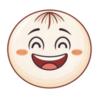 Happy smiling face emoji with cheerful expression on white background png