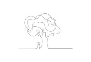 Line art Tree design on white background, design template vector