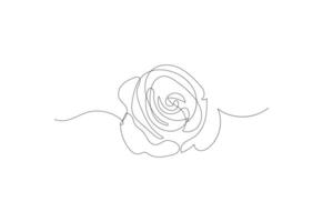 Line art Rose Flower Hand drawn design, design concept vector