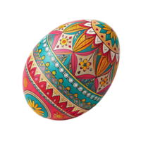 Colorful decorative Easter egg with intricate patterns and designs png