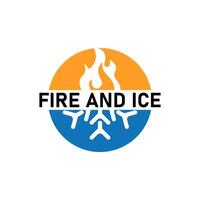 fire and ice logo icon design vector