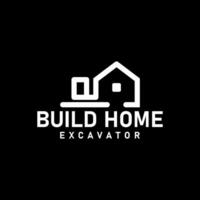abstract build home excavator icon line logo design vector