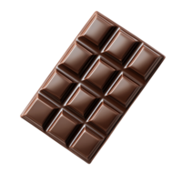 A chocolate bar is shown on isolate transparent background png