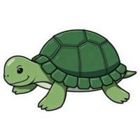 Cartoon turtle is smiling and walking png