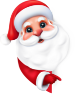 Santa Claus 3d con verticale vuoto cartello. vuoto spazio per design. png