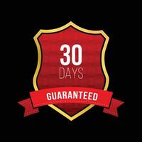 30 days guarantee golden design with label vector