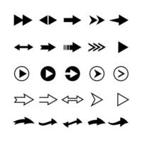 arrow icon set black color vector