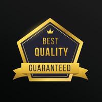 Best quality guarantee golden label with black background vector