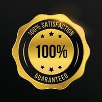 100 satisfaction guarantee with total confidence,golden vector