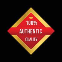 100 Authentic Quality art Golden colour vector