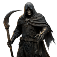 Grim Reaper with Scythe on Clear Background png