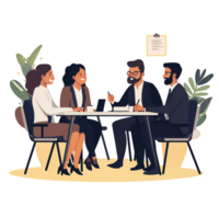 Business Group Discussion in Progress Isolated on Transparent Background png