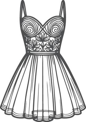 Layered Skater Dress Sketch Design