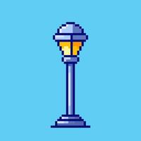 Pixel art Garden Lamp game asset design vector