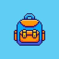 Pixel art Backpack game asset design vector