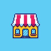 Pixel art Storefront game asset design vector