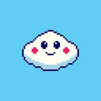Pixel art Kawaii Cloud game asset design vector