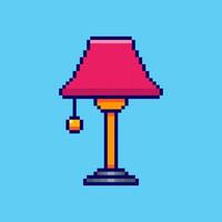 Pixel art Table Lamp game asset design vector