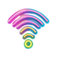 3D WiFi Symbol With Gradient Arcs and Central Sphere png