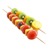 Fruit Kebabs with Assorted Fruits on Skewers Clipart png