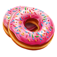 Top View of Assorted Donuts Set on Transparent Background png