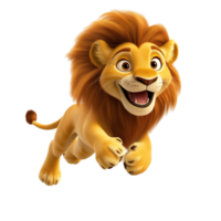 Lion Running in Animated Action png