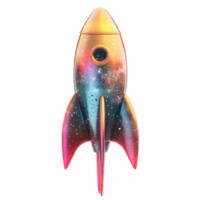 Cartoon Rocket with Space Travel Speed png