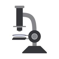 Simple microscope illustration in flat style on white background. vector