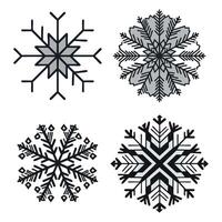 Snowflake design. Snowflakes silhouette collection of different shape illustrations. vector