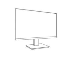 Modern computer Monitor design and line art in illustration vector