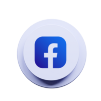 3D Render of Facebook Button Icon png