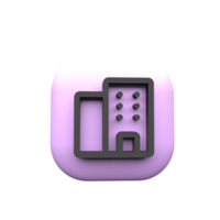 3d icon skyscraper symbol png