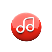 brilhando 3d música Nota ícone com sombra png