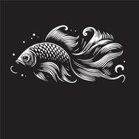 illustration of a fish on a black background vector