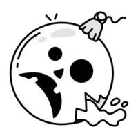 A drawing style icon of spooky bauble vector